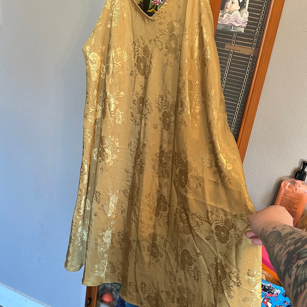Vintage Lane Bryant Gold Floral Nightgown